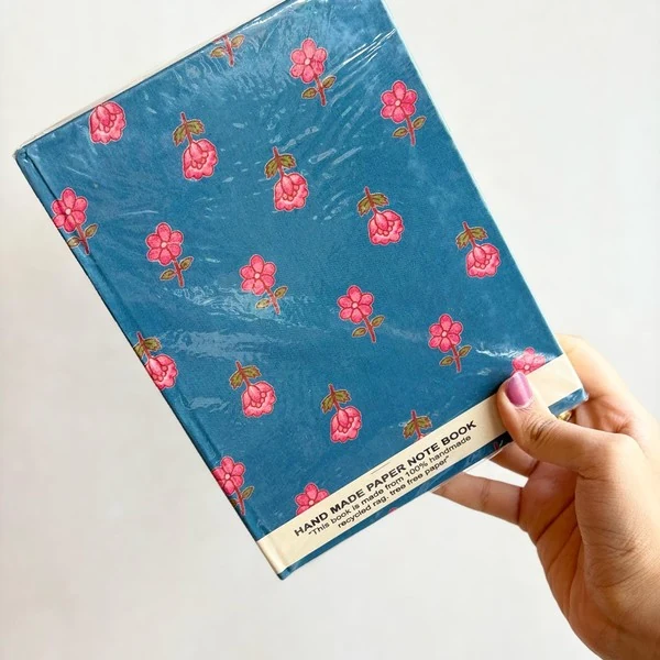 Cobalt Blossom, Cobalt blue with pink florals