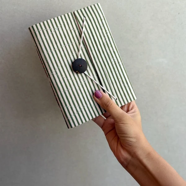 Moss Stripe, Olive/green and white stripe